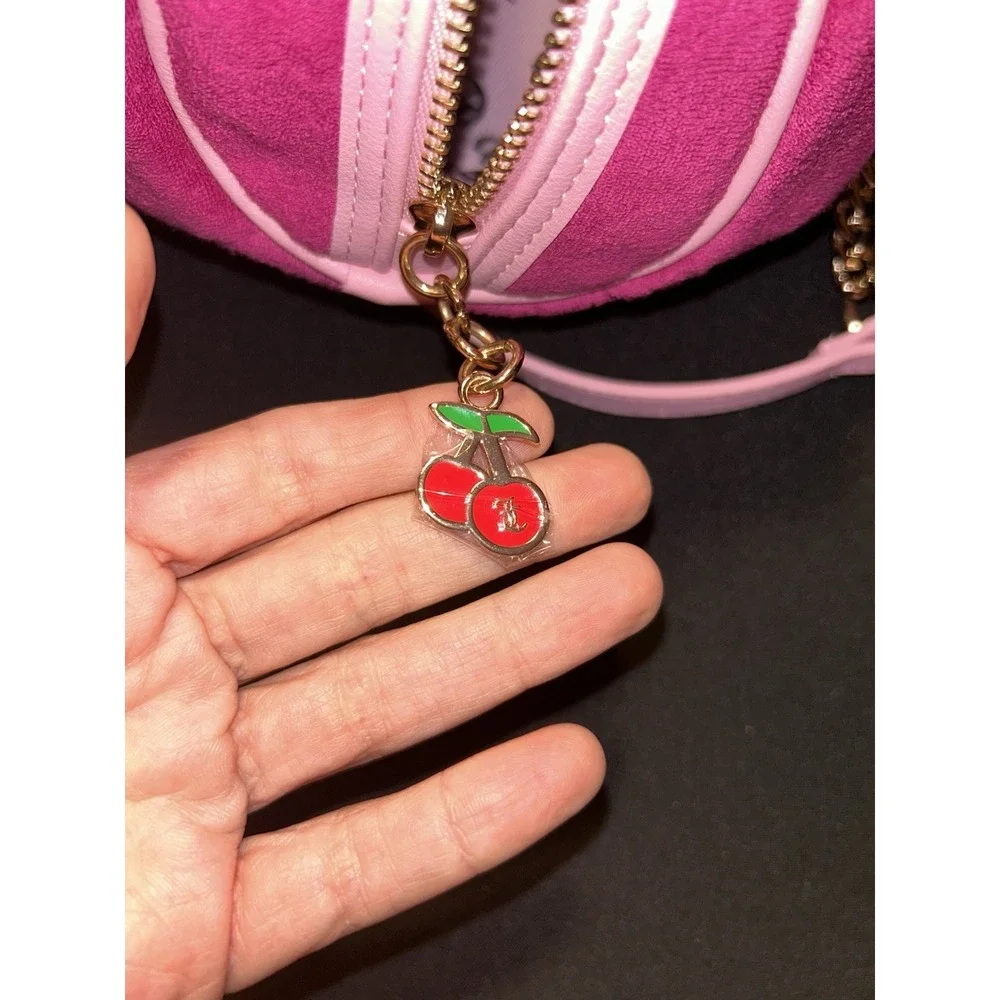 Juicy Couture Hot Pink Satchel Purse Gold Chain Crossbody Ice Cream Charm NWT!